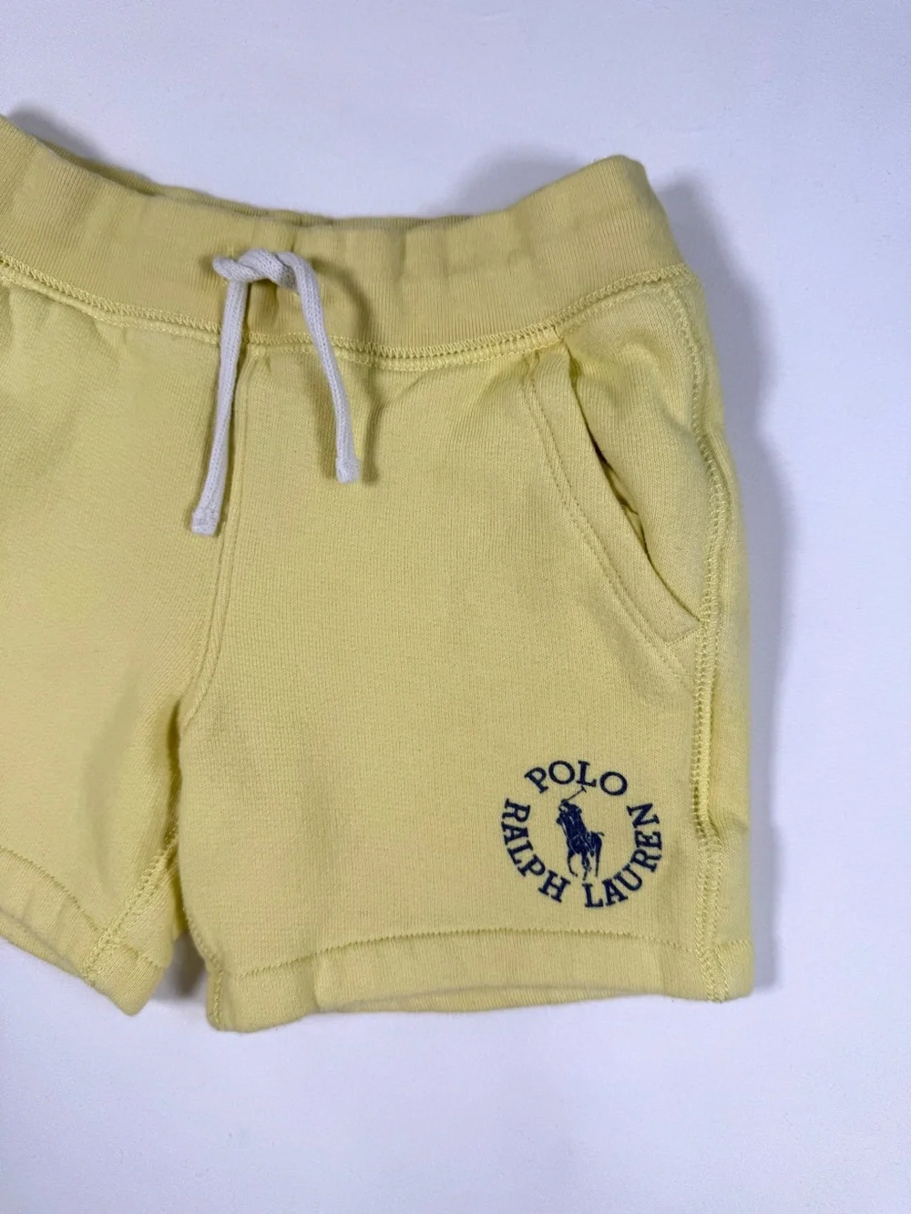 POLO‎ RALPH LAUREN Yellow Big Pony Logo Fleece Shorts 2T Toddler Lounge Shorts